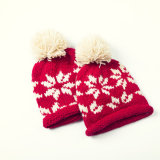 Hand Knitted Snowflake Beanie Ski Winter Hat