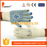 Ddsafety 2017 Cotton Gloves with Blue PVC Dots One Side