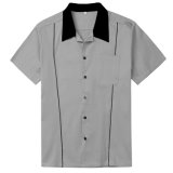 High Quality New Grey Color Design of American Style Bowling Shirts