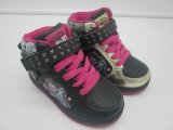 High Top Children's Fashion Shoes with PU Upper and Rivet Decoration