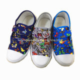 Children Magic Tape Canvas Shoes Casual Sneaker Footwear (ZL1216-1)