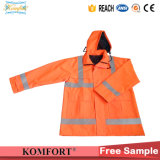 Fishing Rian Suit Jacket Rainwear PVC Raincoat with Reflective Strip