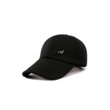 Customized Black with Simple Logo Baseball Cap Golf Hat (YH-BC054)