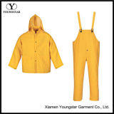 Mens Womens Waterproof PVC Rain Suit Yellow Raincoats Rain Jackets Overalls