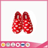 Red Cheap Bedroom Slippers with Lip Print