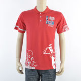 Fashion Red Men Polo Shirt with Printing