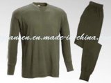 Winter Underwear Suit Thermal in Oliva Green with Simple Classic Design