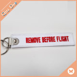 Custom Embroidery Remove Before Flight Textile Keychain