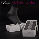 Anti-Bacterial Stripe Cotton Socks with Silver Fiber
