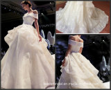 off Shoulder Bridal Ball Gowns Lace Organza Puffy Wedding Dress G17808