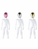 Bright White Kids Mannequin with Chrome Face (90CM)