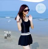 Hot Sale Girl's One-Piece Sportwear&Swim Dress for Black