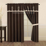 Dark Color 100% Polyester Micro Suede Running Stock Curtains with Lining