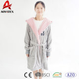Wholesale Plush Solid Embroidery Hooded Cute Children Bathrobe