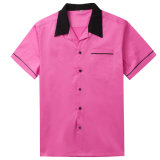 New Design Mens Turn-Down Collar Short Sleeves Cotton Bowling Shirts