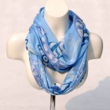 Women's Bamboo Printing Spring Autumn Summer Woven Beach Cover Shawl Snood Loop Scarf (SW130)