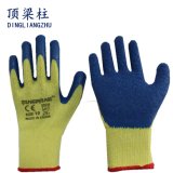 10g Polyester Palm Coated Crinkle Latex Work Gloves for Building
