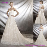 a Plethora of Gorgeous Lace Floral Motifs Tulle Wedding Dress with Guipure and Gemstones Cascading All Over The Body