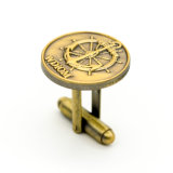 High Quality Gold Plated Metal Cufflink Design Customized Logo Engraved
