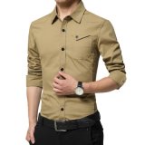 High Quality Men's Long Sleeve Men in Military Uniform Style Casual Shirt