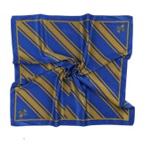 Custom Uniform Scarf Printed Silk and Polyester Formal Stripes Bespoke Logo Brand Label Satin Twill Scarf (LS-40)