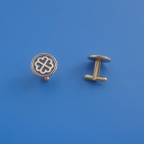 Gold Flower Design Metal Cufflinks for Father's Day