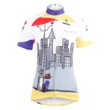 Customized Cute Cat & Modern City Short Sleeve Sport Outdoor Women's Cycling Jerseys Breathable Quick Dry