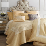 Premium Bed Linen, Luxury Hotel Cotton Bedding Set Embroidery Golden Bedding