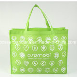 Factory OEM Produce Custom Logo Print Green Non Woven Bag with Gussets