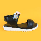 Childrens Newest Fashion Leather Flower Beaded Breathable Sandals Black White Shoes
