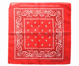 China Factory OEM Produce Custom Double Sides Print Red Paisley Cotton Bandanna Scarf