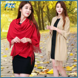 OEM Fashion Designer Solid Long Cotton Blend Casual Red Scarf