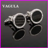 VAGULA Quality Silver Carbon Cufflinks (HL10138)