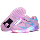 Cartoon Wing Roller Shoes with 7 Colors Charging LED Light, Sport Casual LED Shoes for Children