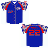 Custom Team Logo Baseball Shirt Uniform Jersey with Blue Color