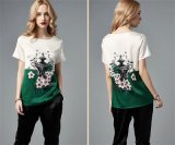Fashion Russian Style Silk Printing T-Shirt for Women
