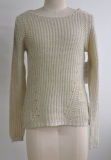 Women Acrylic Lurex Pullover Knitting Sweater