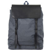 Double Shoulder Strap Backpack with Zipper Lock, PU Flap