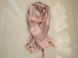 Spring/Autumn Cotton Linen Long Yarn Dyed Woven Scarf