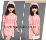 Long Sleeve Girls' Dress Children Clothes with Fringe on The Chest