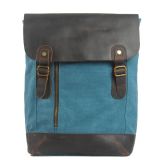 Design Full Grain Leather School Canvas Backpack RS-659d