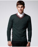 ODM Long Sleeve Pure Colour Pullover V Neck Sweater