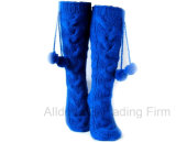 New Fashion POM POM Winter Hand Knitted Indoor Floor Socks