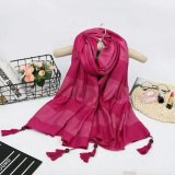 Wholesale Fashion Lady Cotton/Linen Scarves with Fringe in Cheap Price