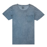 High Quality Men Plain T-Shirt with Washed Effect (TS001W)