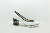 17ss Classic Medium Chunky Heel Leather Women Shoe