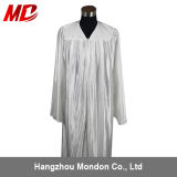 White Shiny Graduation Gown From Professional Manufacturer