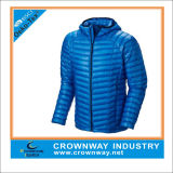 Sport Hooded Quilted Blue Down Jacket for Men