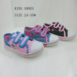 New Style Low Price Children Magic Tape Canvas Shoes (HH1010-10)