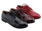 Boys Children Leather Back to School Uniform Brogues with Lace
